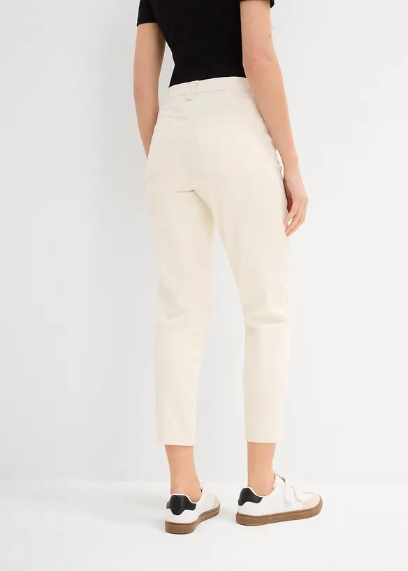 Mom-Jeans High Waist, cropped in weiß von hinten - bonprix