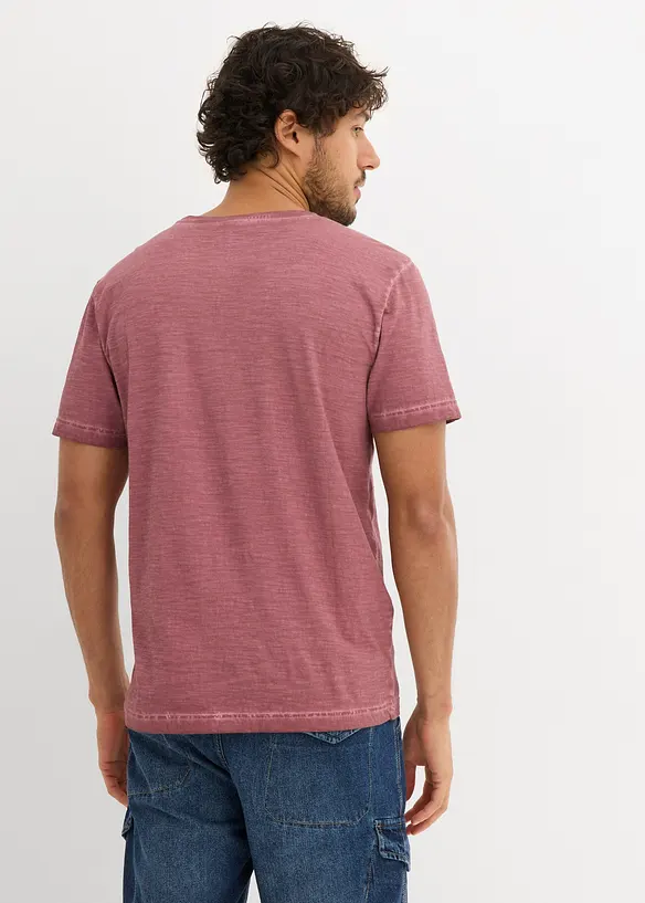 T-Shirt in gewaschener Optik in lila von hinten (im Anschnitt) - bonprix