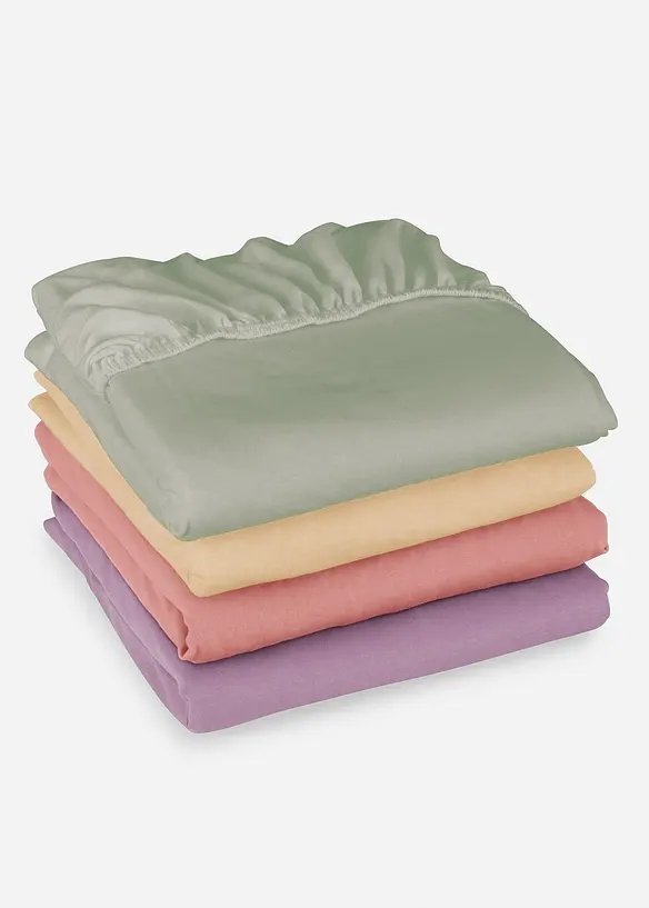 Jersey Spannbettlaken in Frühlingsfarben in gelb (Detailaufnahme) - bonprix