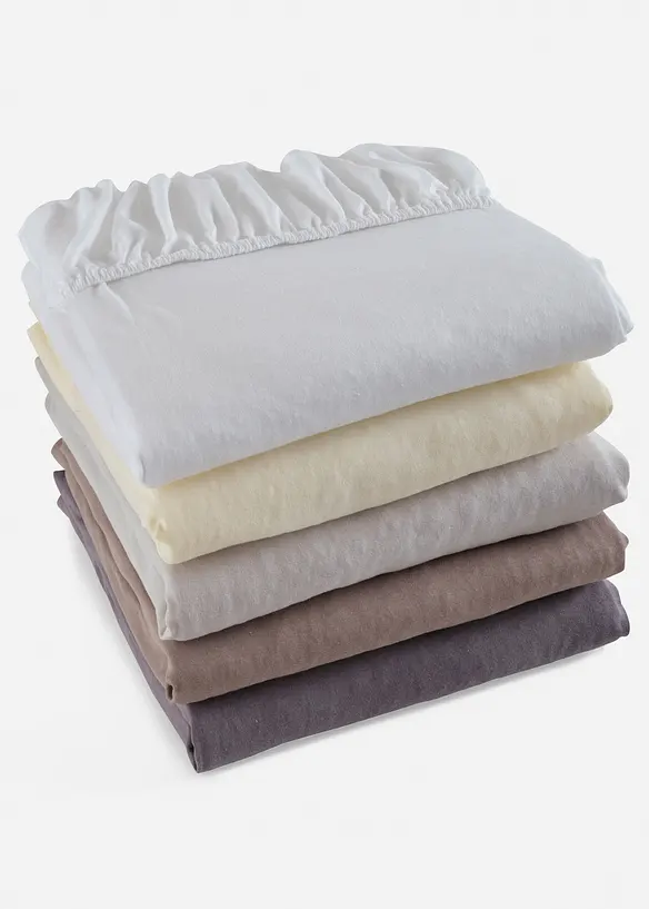 Jersey 40cm Spannbettlaken in grau (Detailaufnahme) - bonprix