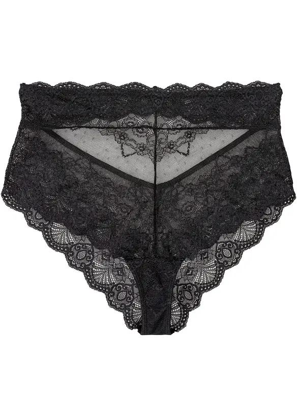 High Waist Slip  aus zarter Spitze in schwarz - bonprix