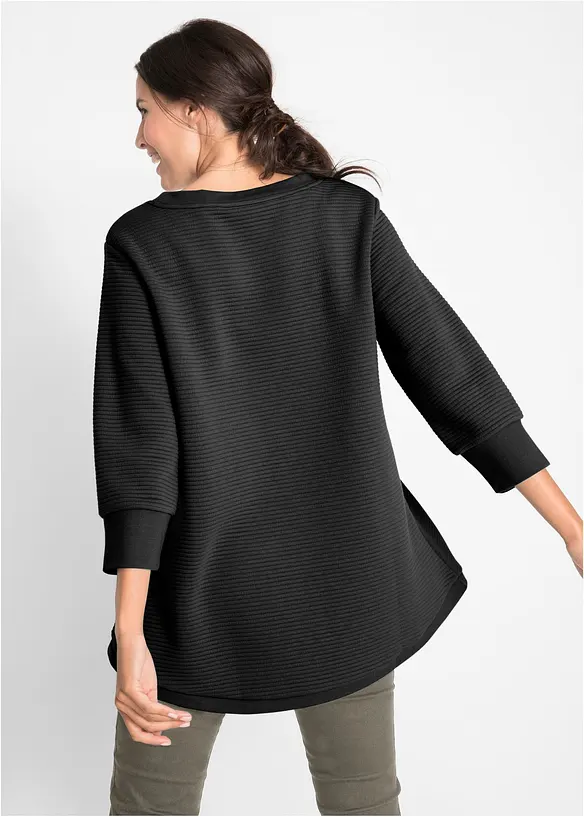 Langes Sweatshirt mit Viskose in schwarz von hinten (im Anschnitt) - bonprix Langes Sweatshirt mit Viskose in schwarz von hinten (im Anschnitt) - bonprix