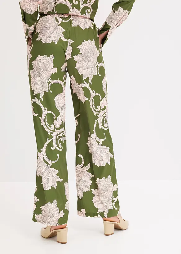 Palazzo-Hose aus fließendem Satin in grün von hinten - bonprix Palazzo-Hose aus fließendem Satin in grün von hinten - bonprix