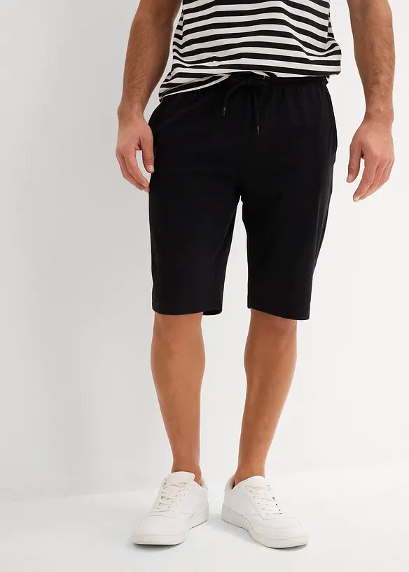 Jersey-Shorts (2er Pack) in blau von vorne - bonprix