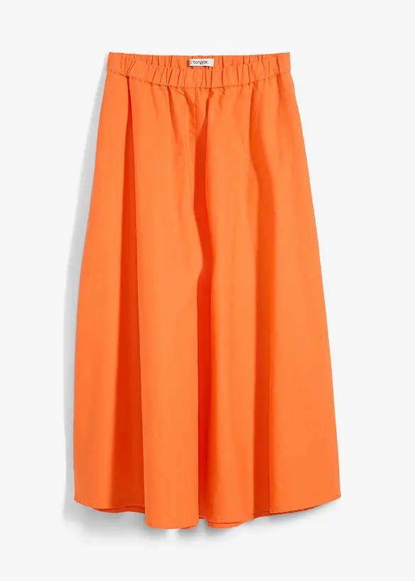 Midirock aus Leinen-Mix in orange von vorne - bonprix