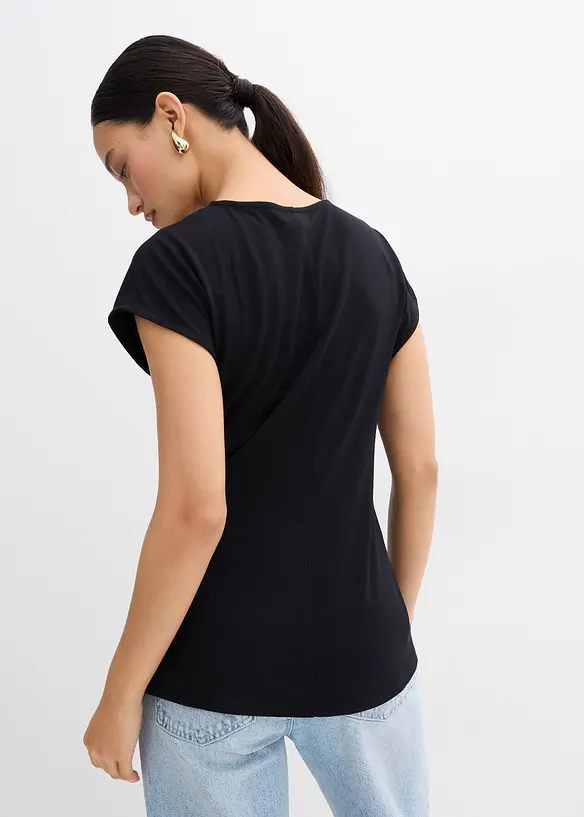 Top aus Punto di Roma in schwarz von hinten (im Anschnitt) - bonprix