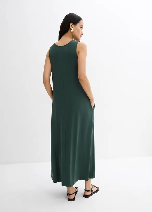 Midikleid in A-Linie in grün von hinten (Totalaufnahme) - bonprix