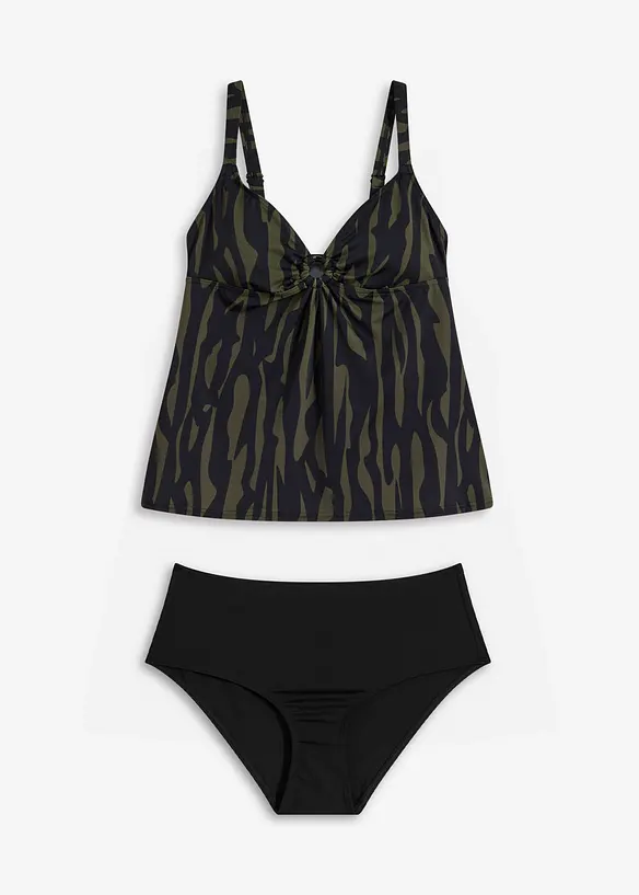 Tankini (2-tlg.Set) in grün von vorne - bonprix