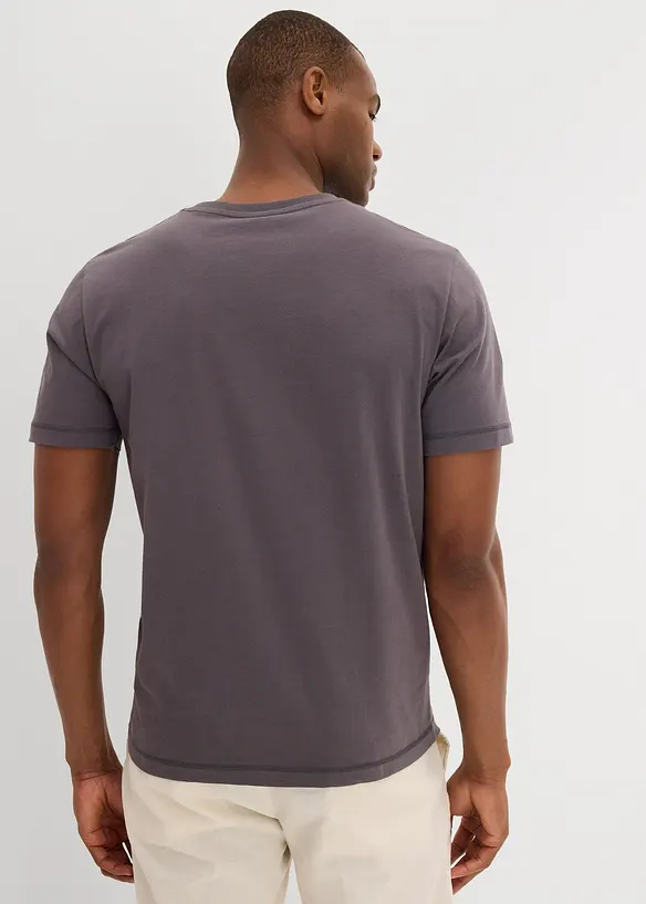 T-Shirt aus reiner Bio-Baumwolle in grau von hinten (im Anschnitt) - bonprix