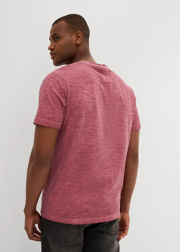 T-Shirt in gewaschener Optik aus Bio-Baumwolle in lila von hinten (im Anschnitt) - bonprix