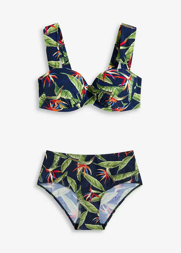 Gepolsterter Schalen-Bikini in Balconette Form (2-tlg.Set) in blau von vorne - bonprix