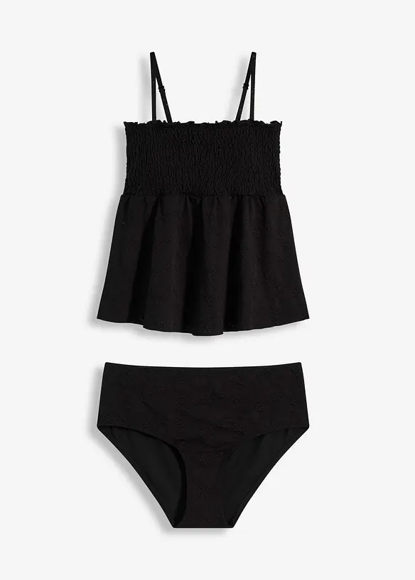 Tankini (2-tlg. Set) in schwarz von vorne - bonprix