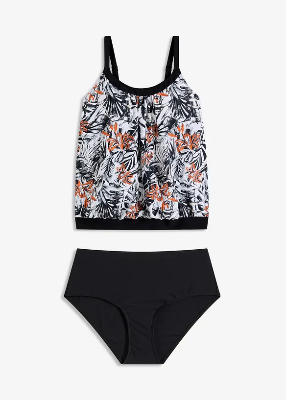 Oversize-Tankini (2-tlg.Set) in weiß von vorne - bonprix