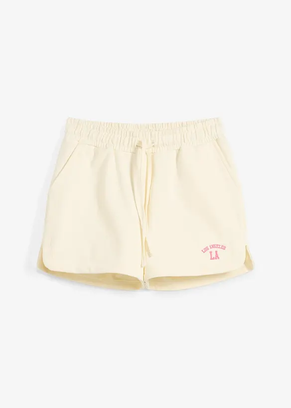 Sweat-Shorts aus reiner Bio-Baumwolle in weiß von vorne - bonprix