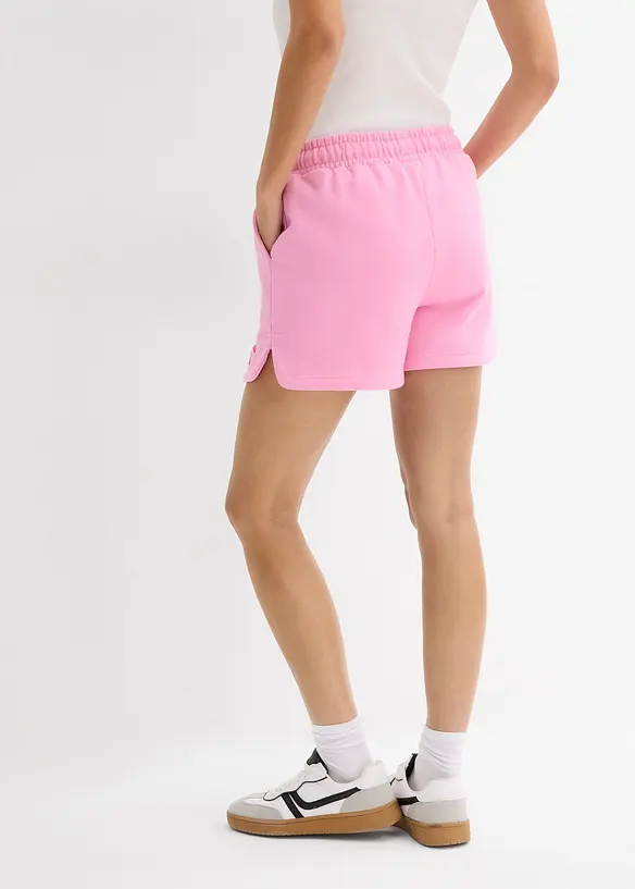 Sweat-Shorts aus reiner Bio-Baumwolle in rosa von hinten - bonprix