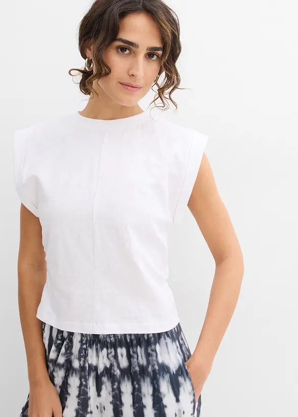 Shirt aus reiner Baumwolle in weiß von vorne (im Anschnitt) - bonprix Shirt aus reiner Baumwolle in weiß von vorne (im Anschnitt) - bonprix
