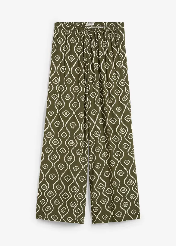 Schlupfhose aus fließender Viskose in grün von vorne - bonprix Schlupfhose aus fließender Viskose in grün von vorne - bonprix