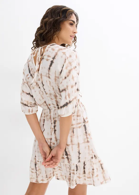 Minikleid aus fließender Viskose in braun von hinten (Totalaufnahme) - bonprix Minikleid aus fließender Viskose in braun von hinten (Totalaufnahme) - bonprix