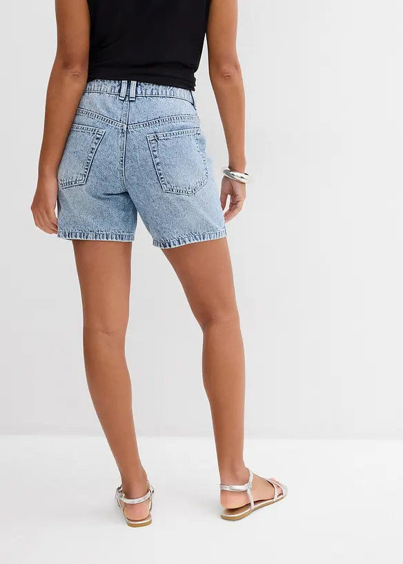 Jeans-Shorts Mid Waist in blau von hinten - bonprix