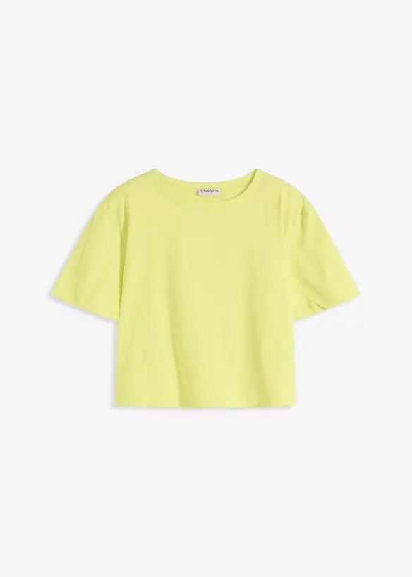 Oversize-Shirt aus reiner Bio-Baumwolle in gelb von vorne - bonprix