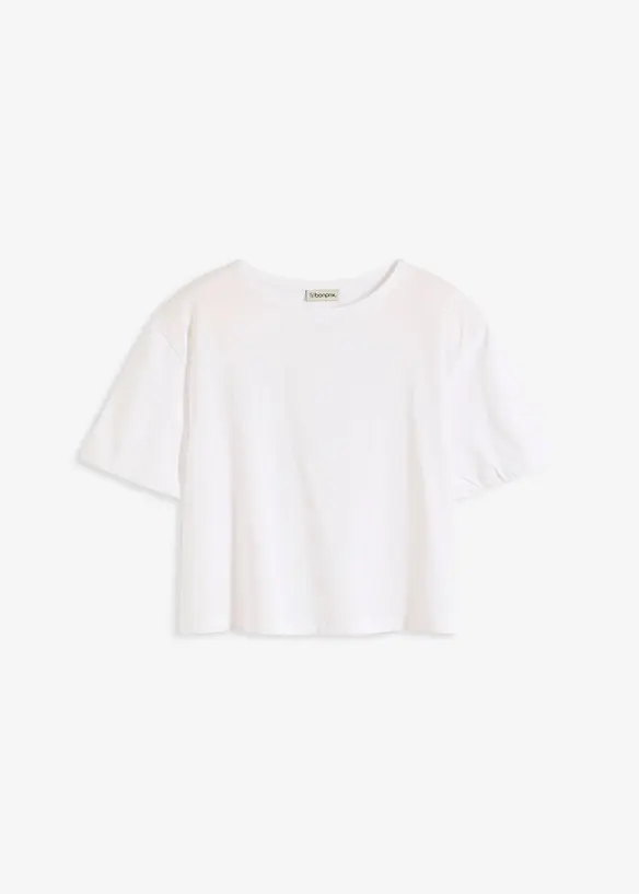 Oversize-Shirt aus reiner Bio-Baumwolle in weiß von vorne - bonprix