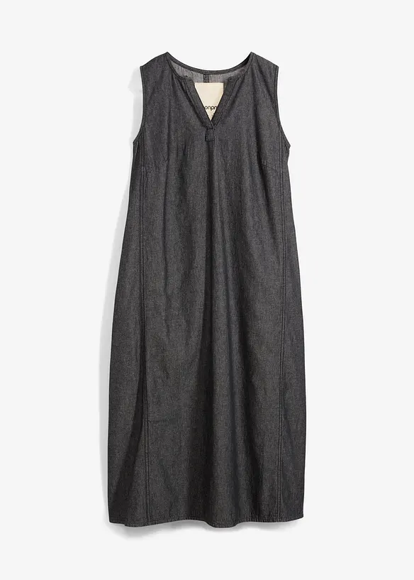 Jeanskleid in schwarz von vorne - bonprix