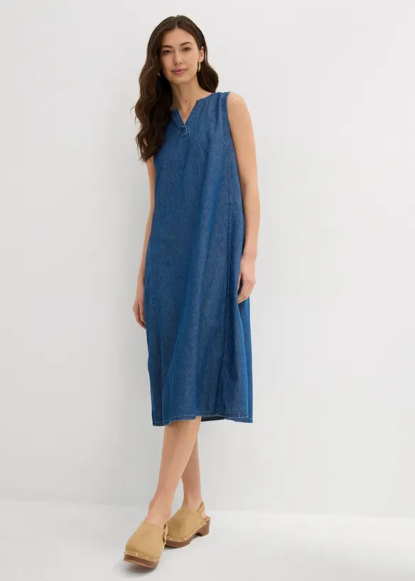Jeanskleid in blau von vorne (Totalaufnahme) - bonprix