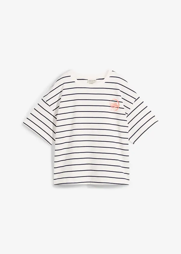 Sweatshirt aus weichem Baumwoll-Mix in weiß von vorne - bonprix