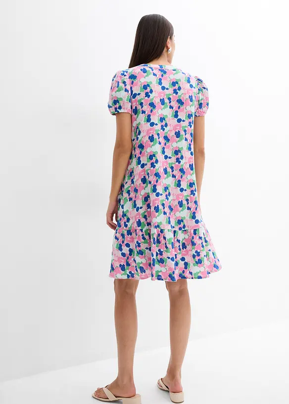 Minikleid aus weichem Musselin in weiß von hinten (Totalaufnahme) - bonprix