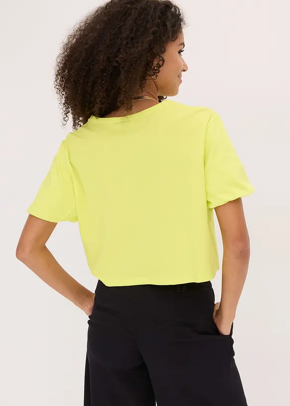 Oversize-Shirt aus reiner Bio-Baumwolle in gelb von hinten (im Anschnitt) - bonprix