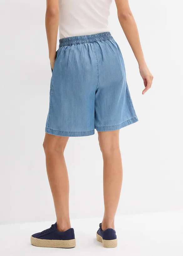 Jeans-Shorts mit kühlendem Leinenanteil in blau von hinten - bonprix Jeans-Shorts mit kühlendem Leinenanteil in blau von hinten - bonprix