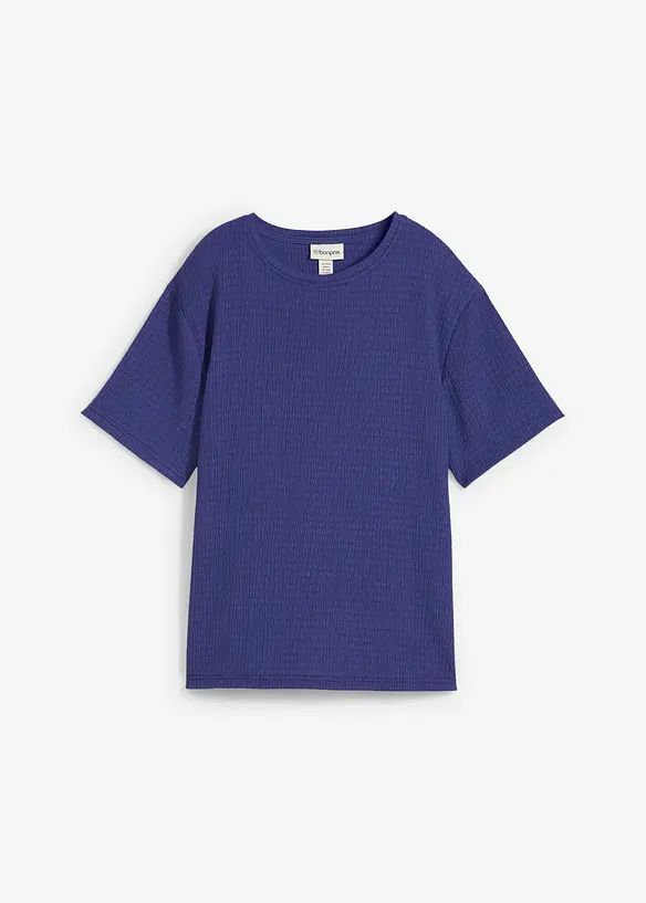 Shirt aus Borkencrepe in blau von vorne - bonprix Shirt aus Borkencrepe in blau von vorne - bonprix