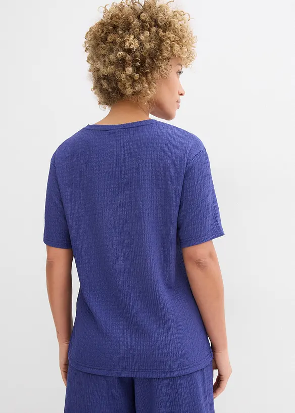 Shirt aus Borkencrepe in blau von hinten (im Anschnitt) - bonprix Shirt aus Borkencrepe in blau von hinten (im Anschnitt) - bonprix