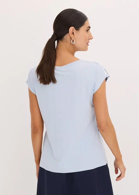 Shirt mit überschnittenen Schultern in blau von hinten (im Anschnitt) - bonprix Shirt mit überschnittenen Schultern in blau von hinten (im Anschnitt) - bonprix
