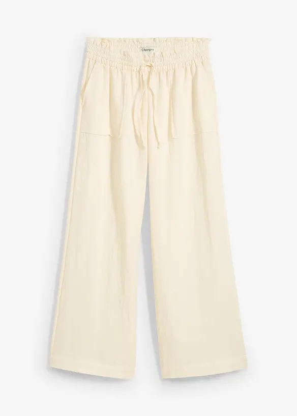 Culotte aus fließendem Lyocell-Mix in weiß von vorne - bonprix Culotte aus fließendem Lyocell-Mix in weiß von vorne - bonprix