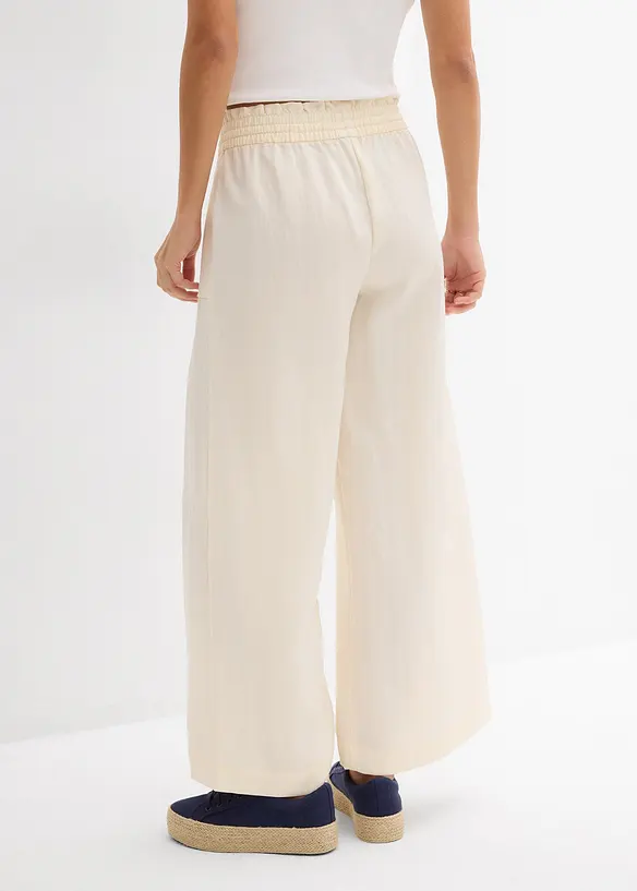Culotte aus fließendem Lyocell-Mix in weiß von hinten - bonprix Culotte aus fließendem Lyocell-Mix in weiß von hinten - bonprix
