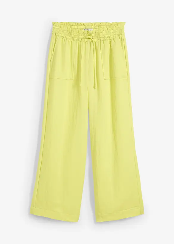 Culotte aus fließendem Lyocell-Mix in gelb von vorne - bonprix Culotte aus fließendem Lyocell-Mix in gelb von vorne - bonprix