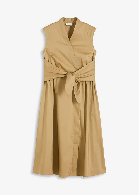 Kleid mit Bindedetail in braun von vorne - bonprix Kleid mit Bindedetail in braun von vorne - bonprix