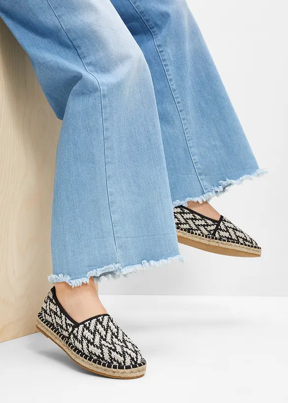 Espadrilles in Bast-Optik in schwarz - bonprix