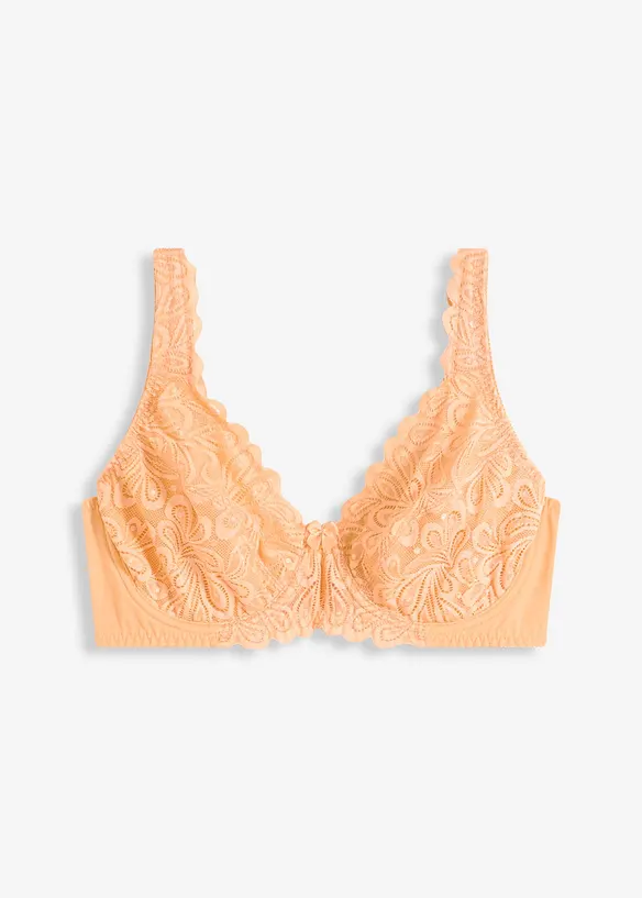 Bügel-BH mit gepolsterten Trägern in orange von vorne - bonprix