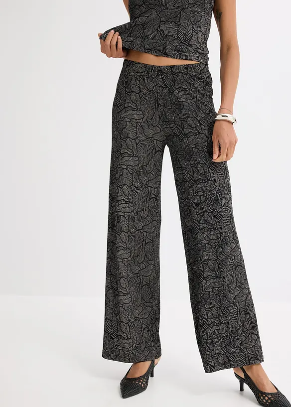 Jerseyhose in schwarz von vorne - bonprix