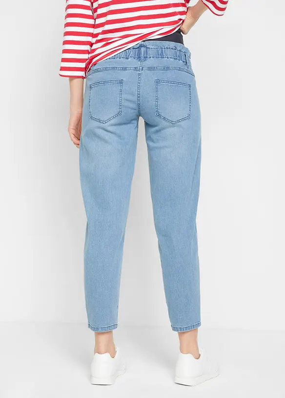 Umstandsjeans aus Baumwoll-Stretch, schmal zulaufendes Bein in blau von hinten - bonprix