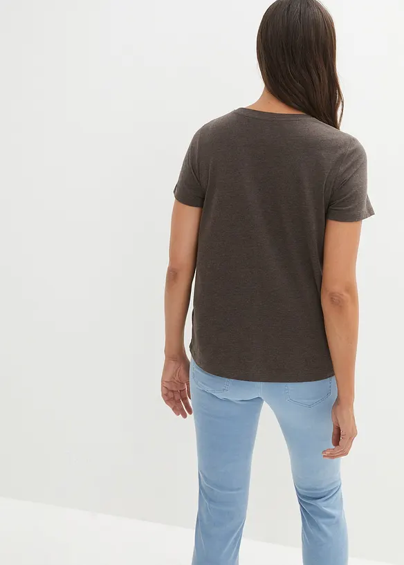 2-in-1 Umstands- und Stillshirts aus Bio-Baumwolle (2er-Pack) in grau von hinten (im Anschnitt) - bonprix