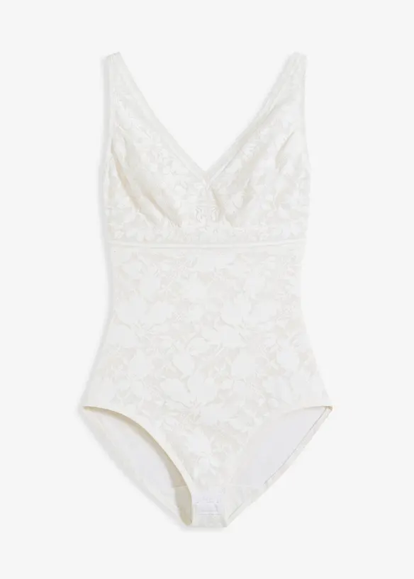 Medium Shape Body mit Spitze in weiß von vorne - bonprix