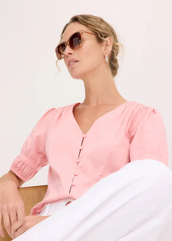 Sonnenbrille mit transparentem Rahmen in braun von vorne (im Anschnitt) - bonprix
