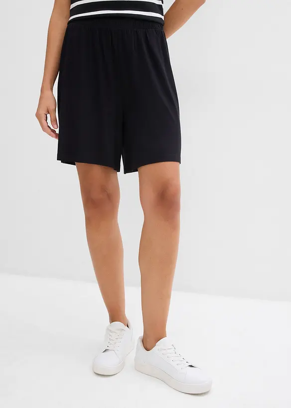 Schlupf-Shorts aus softem Viskose-Mix in schwarz von vorne - bonprix Schlupf-Shorts aus softem Viskose-Mix in schwarz von vorne - bonprix