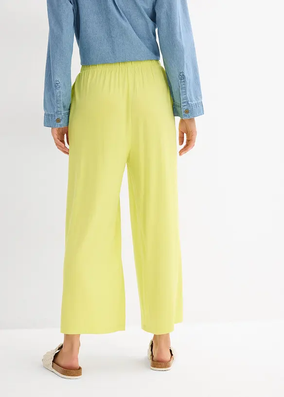 Jersey-Culotte aus fließender Viskose in gelb von hinten - bonprix Jersey-Culotte aus fließender Viskose in gelb von hinten - bonprix