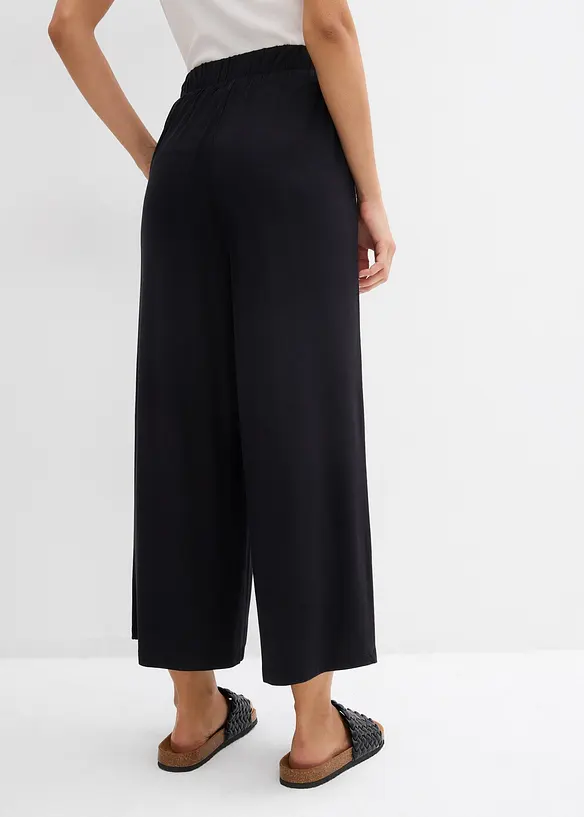 Jersey-Culotte aus fließender Viskose in schwarz von hinten - bonprix Jersey-Culotte aus fließender Viskose in schwarz von hinten - bonprix