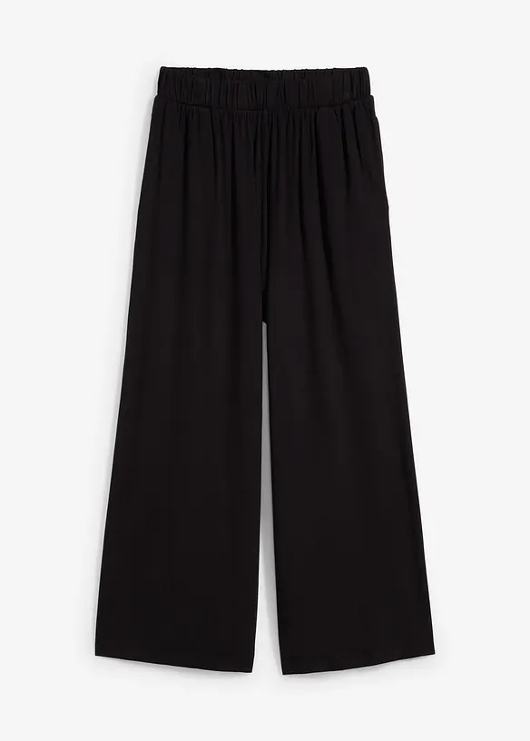 Jersey-Culotte aus fließender Viskose in schwarz von vorne - bonprix Jersey-Culotte aus fließender Viskose in schwarz von vorne - bonprix