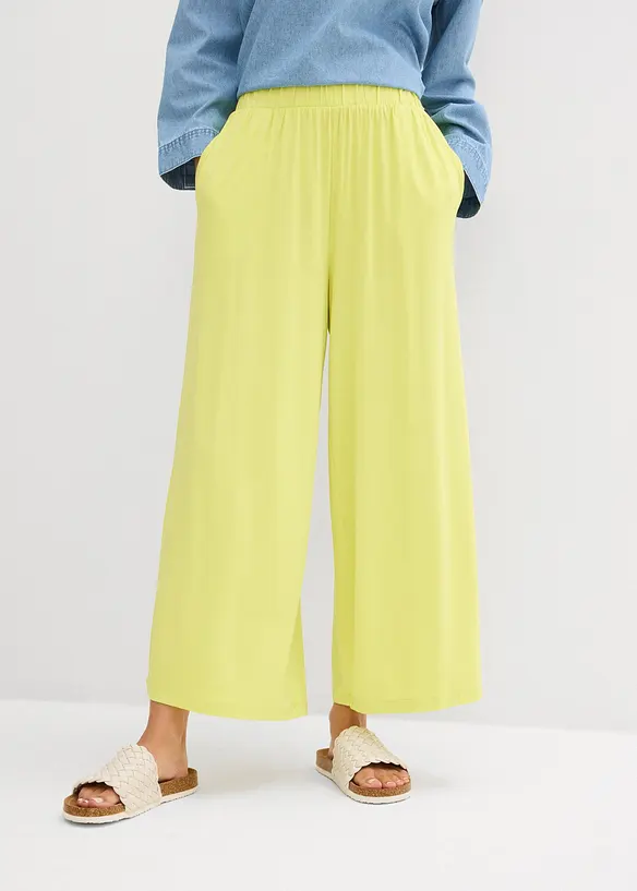 Jersey-Culotte aus fließender Viskose in gelb von vorne - bonprix Jersey-Culotte aus fließender Viskose in gelb von vorne - bonprix